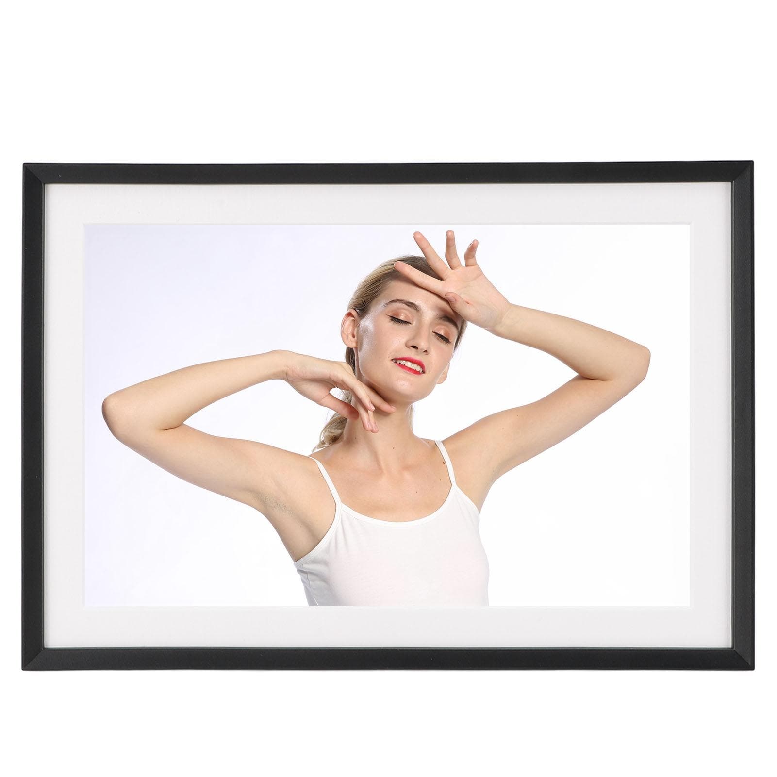 Digital Picture Frame LED Colorful Lights 10.1 Inch HD 1280x800 Touch Screen Auto Rotate Wireless UK Plug