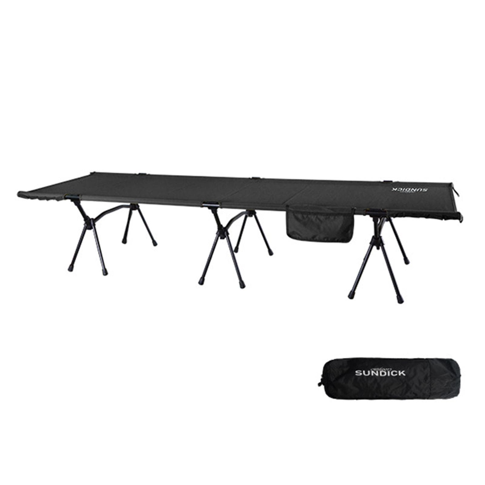 Folding Camping Cot with Leg Extenders Portable Camping Sleeping Cot Outdoor Bed for Camping Hiking black