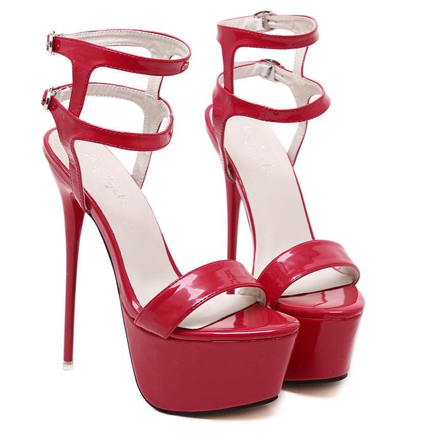 Super High Heels Sandals Party Sexy Dress Shoes Women Thin Heels Platform Pumps Plus Size 34-46 45 red