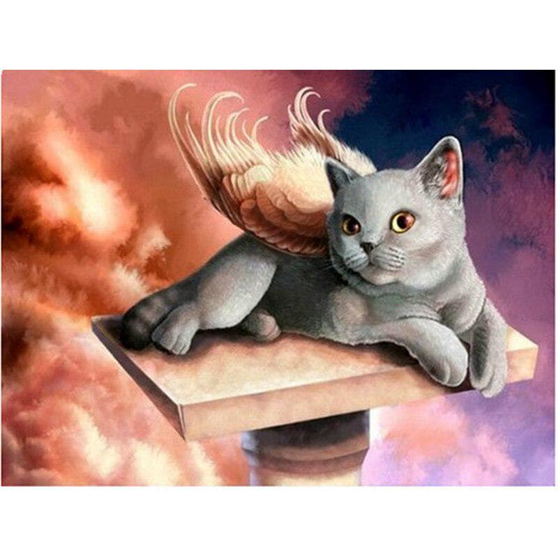 Cat Diamond Mosaic Embroidery 5D DIY Diamond Painting Mosaic Rhinestone Decoration Home 20X30CM