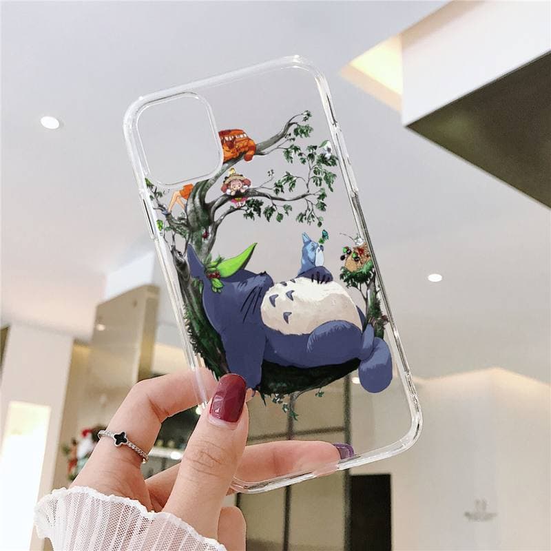 Ghibli Miyazaki Totoro sprite away Phone Case Transparent soft For iphone 12 11 13 7 8 6 s plus x xs xr pro max mini iphone 12