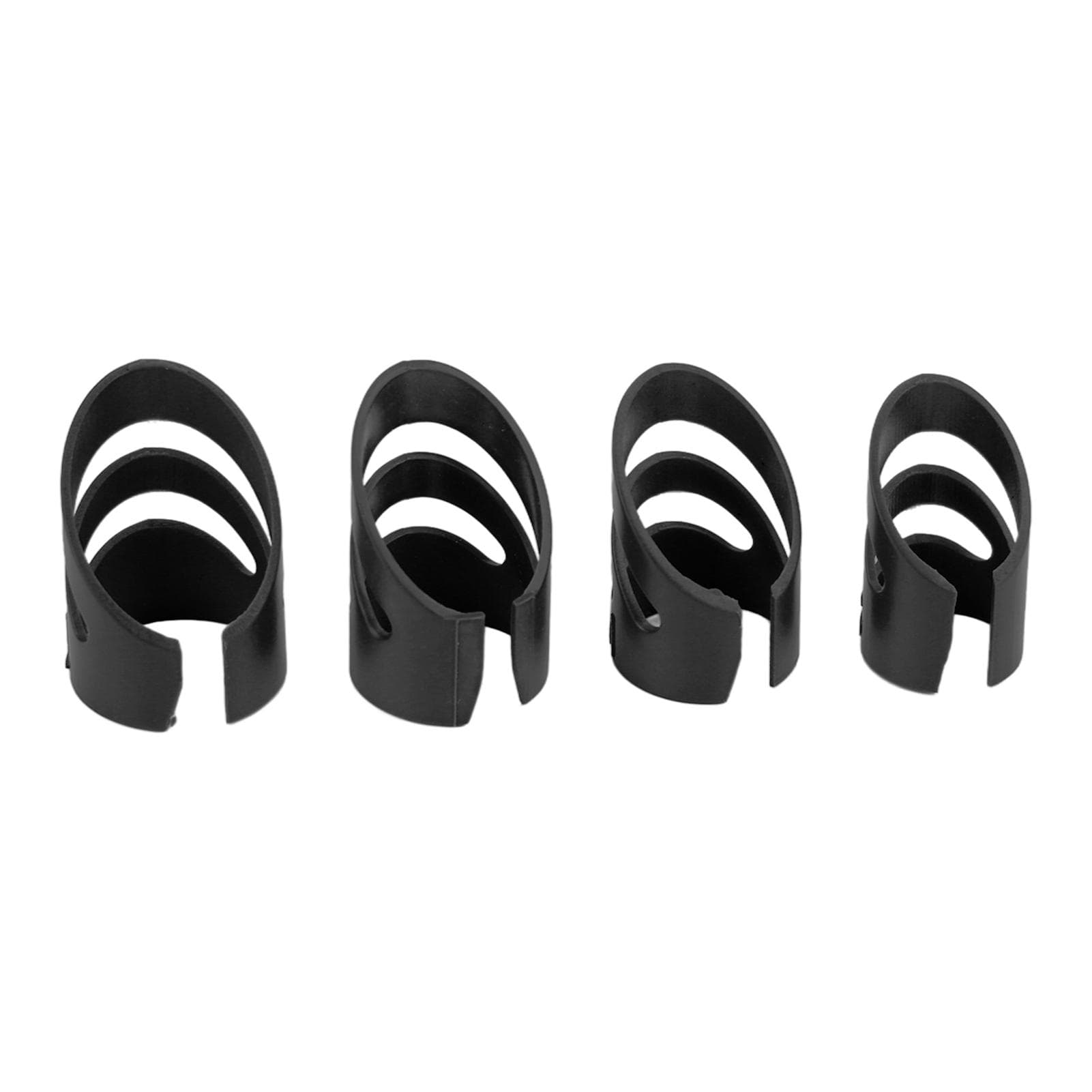 4Pcs Guitar Finger Pick Fingertip Protector Instrument Accessory Set Kit for Bass BanjoWhite black