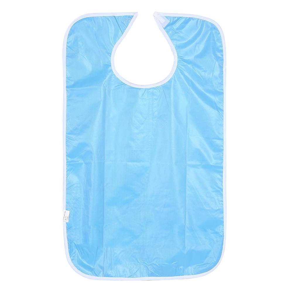 Adult Waterproof Mealtime Bib Double Layer Elder Dinning Clothes Protector Khaki blue