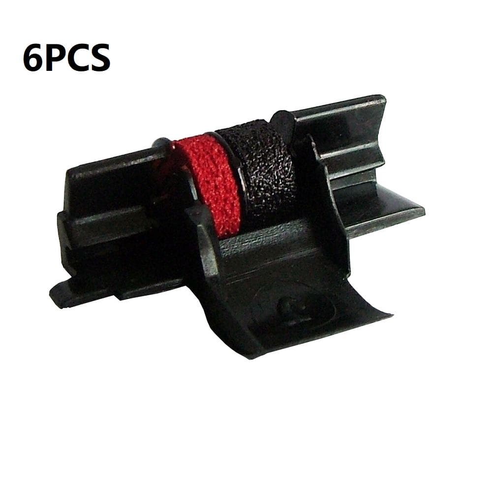 6 Pcs IR-40T Black and Red Calculator Ink Rollers Replacement for CP13 NR42 IR40T Sharp Casio