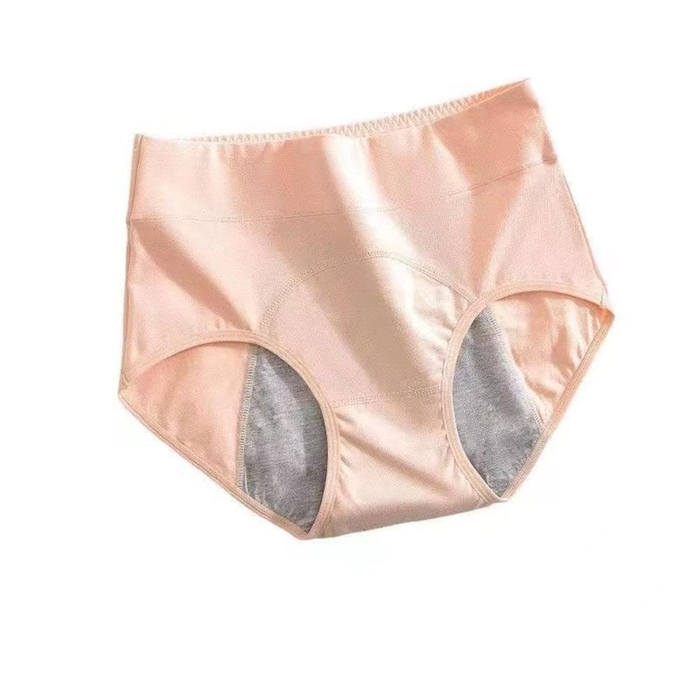 Leak Proof Period Pants High Waist Physiological Underwear Menstrual Briefs Overnight Protection XXL nude