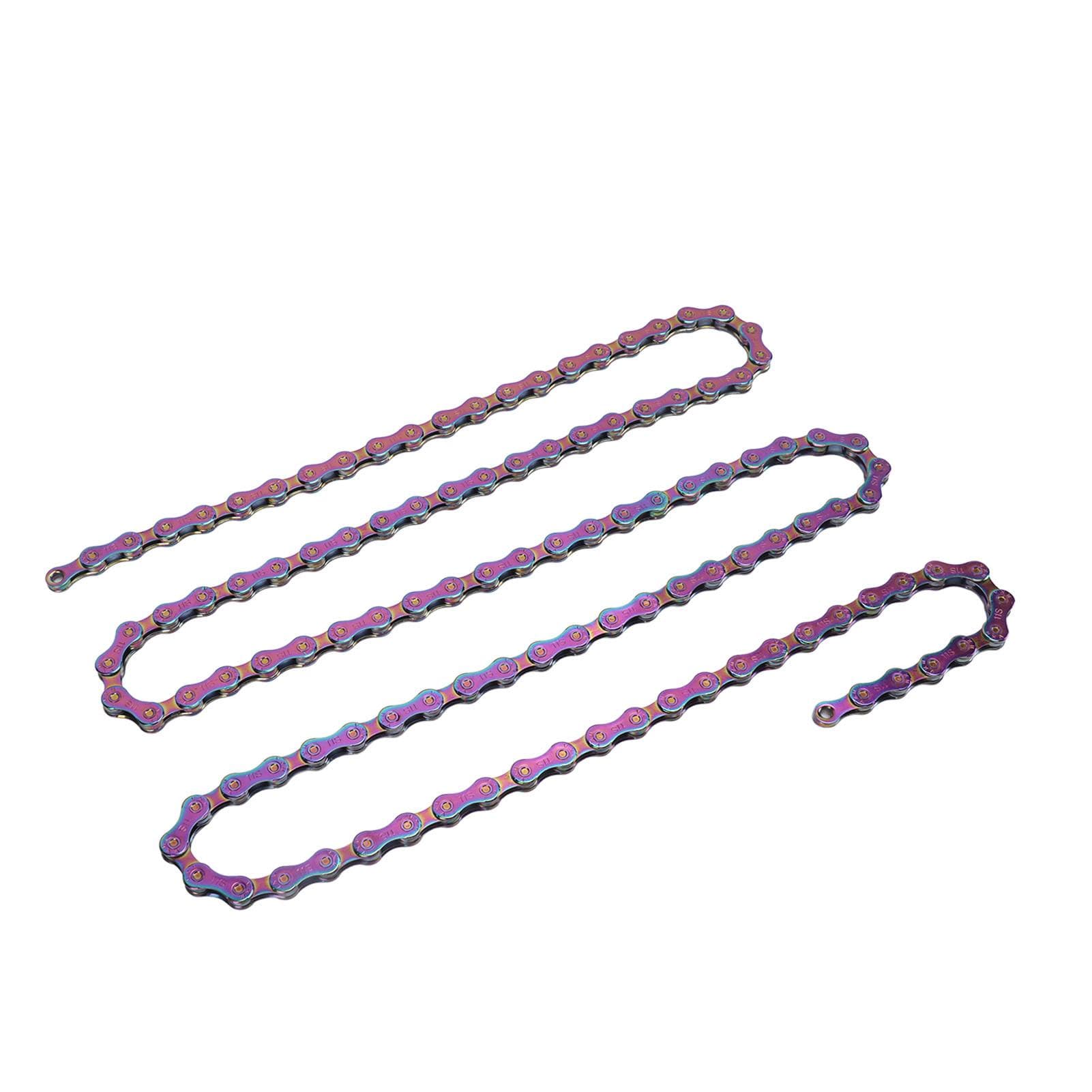 Mountain Bike Chain Fully Plated Rustproof Colorful 11 Speed Bicycle Chain for Mountain Bikes