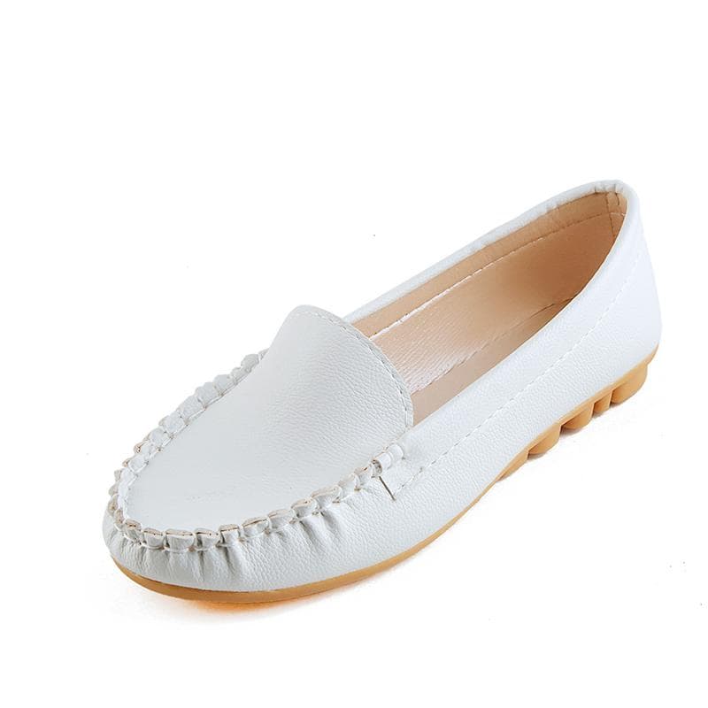 Female Shoes on Sale Leather loafers Slip on Women's Flats soft sole anti slip women shoes 35