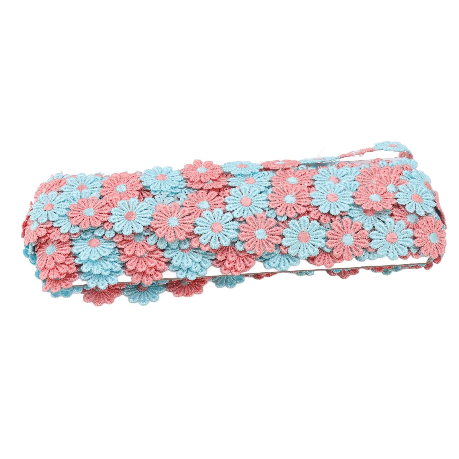 Daisy Flower Lace Trim 15 Yards Exquisite Beautiful Lace Fabric for DIY Crafts Gift Wrapping powder blue
