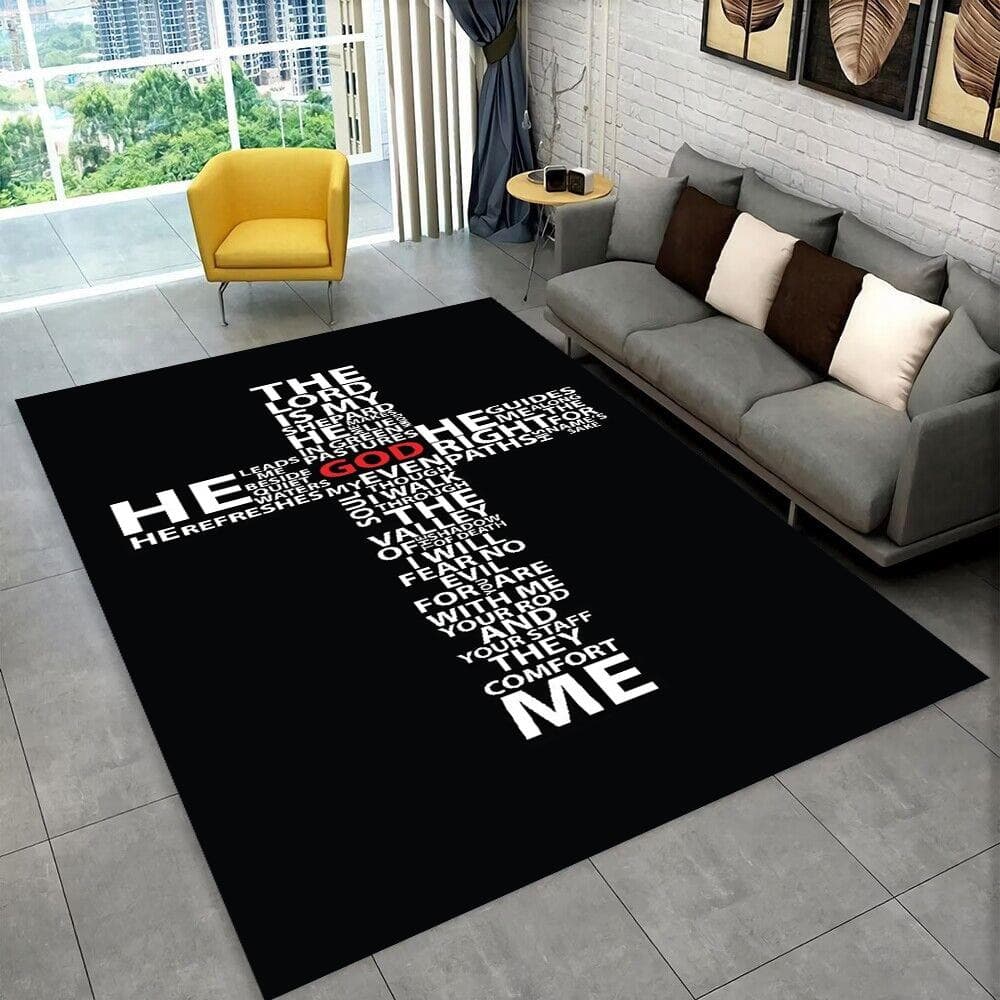 Holy Bible Cross Jesus Pray Area Rug,Carpet Rug for Home Living Room Bedroom Sofa Doormat Decor,kid Play Non-slip Floor Mat Gift 70cm x 100cm