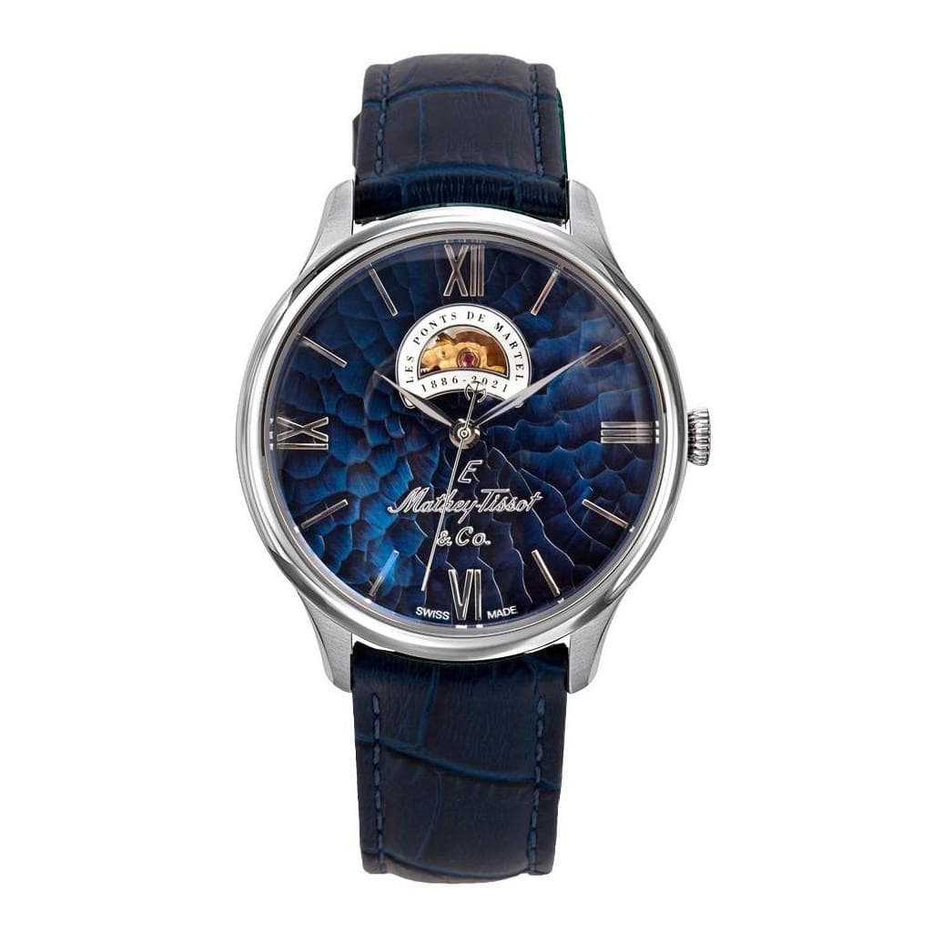 Mathey-Tissot Edmond Limited Edition Open Heart Blue Dial Automatic MC1886ABU Men's Watch blue