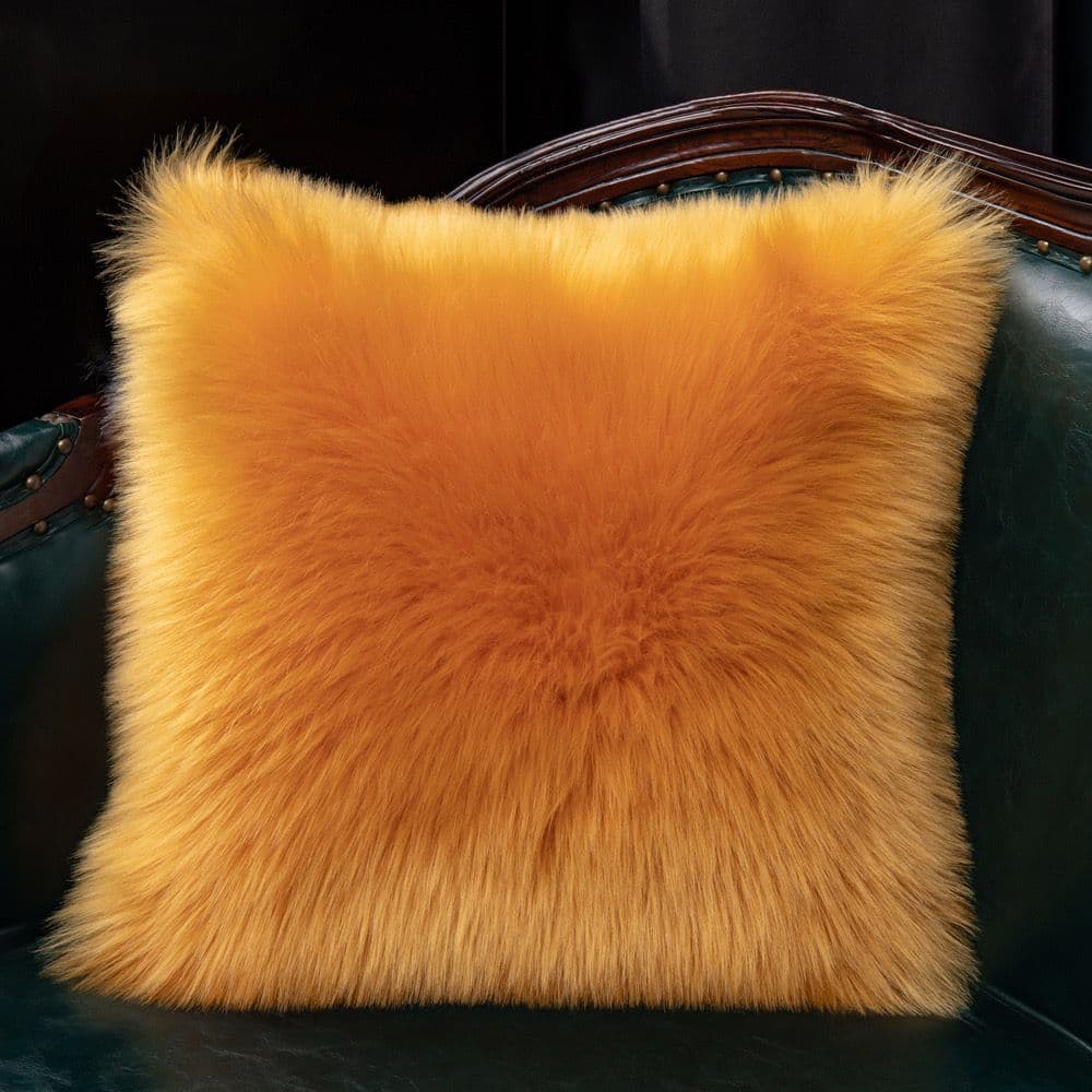 Fluffy Pillow Long Plush Pillowcase Wool Cushions Fur Cushion Cover Ins Sofa Bed Pillows Christmas Decorations Room Throw Pillow 55*55cm