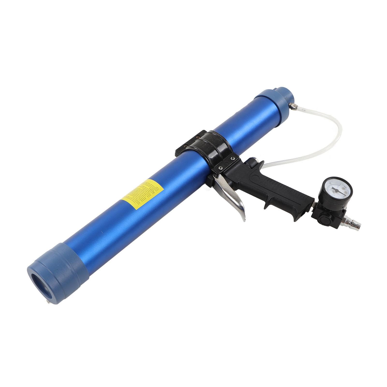 14in Pneumatic Glass Glue Gun with Pressure Gauge Adjustable Speed Sealant Soft Glue Tool 600ml