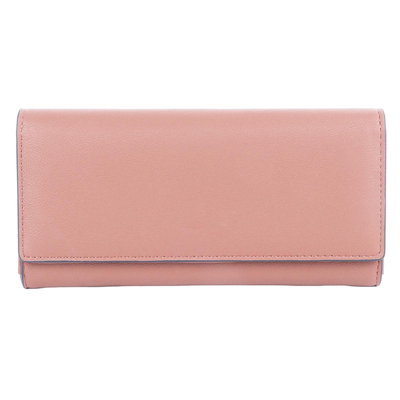 Women Long Wallet Large Capacity PU Leather Fashionable Lady Purse for Bills Cards Coins Lotus Root pink