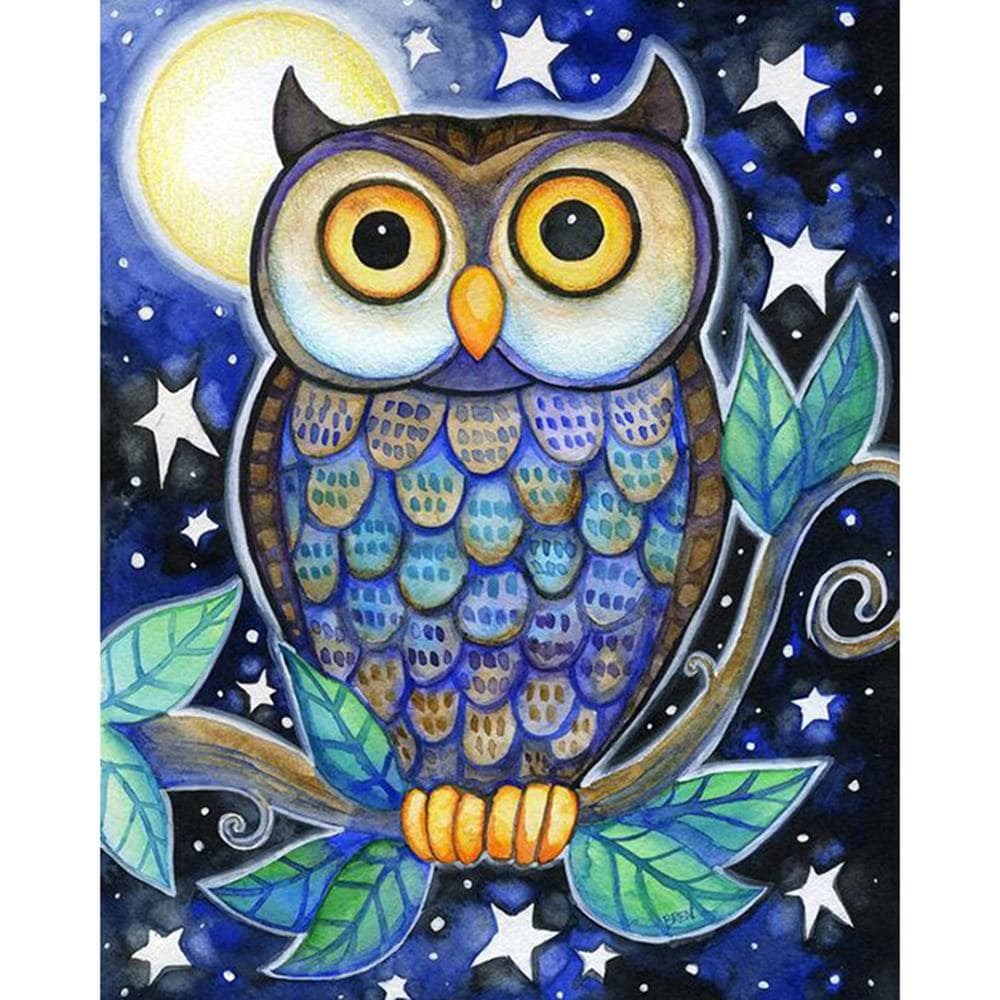 5D DIY Diamond Painting A lovely Owl Embroidery Cross Stitch Rhinestone Mosaic Home Decor 20X30CM