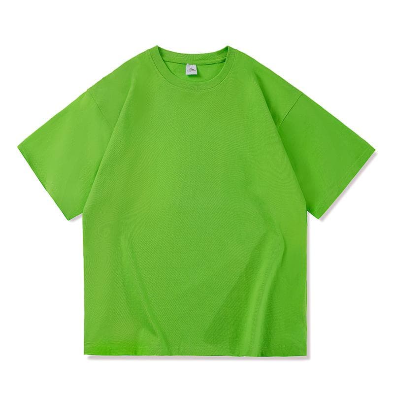 2024 Hip Hop Oversize T Shirt Unisex Streetwear Harajuku Casual Short Sleeve Cotton Loose T-Shirt Plus Size 5XL bright green
