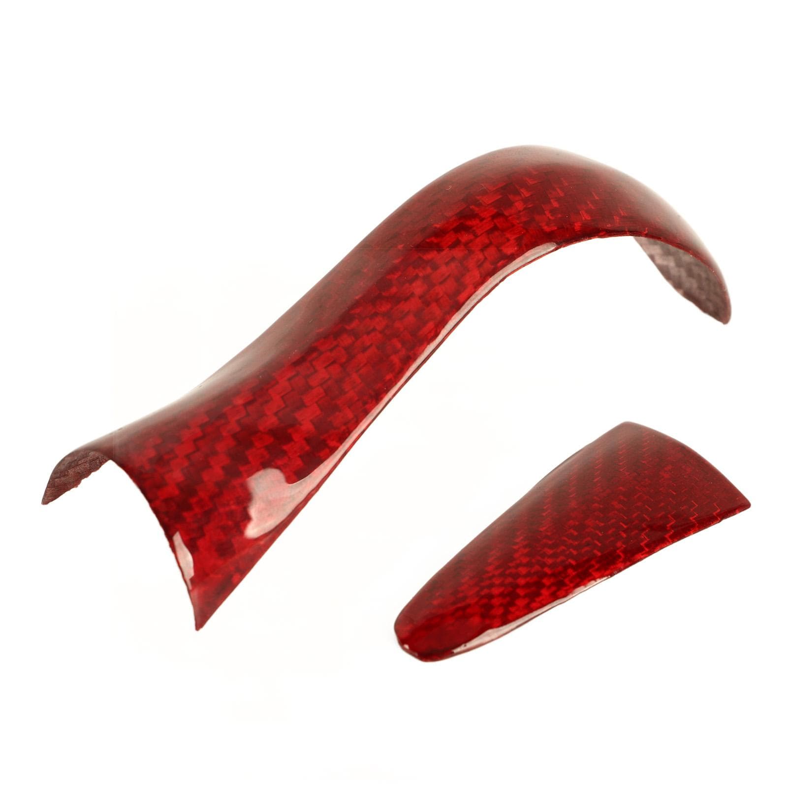 Shift Knob Cover Trim Red Carbon Fiber Glossy Smooth High Temperature Resistant Replacement For