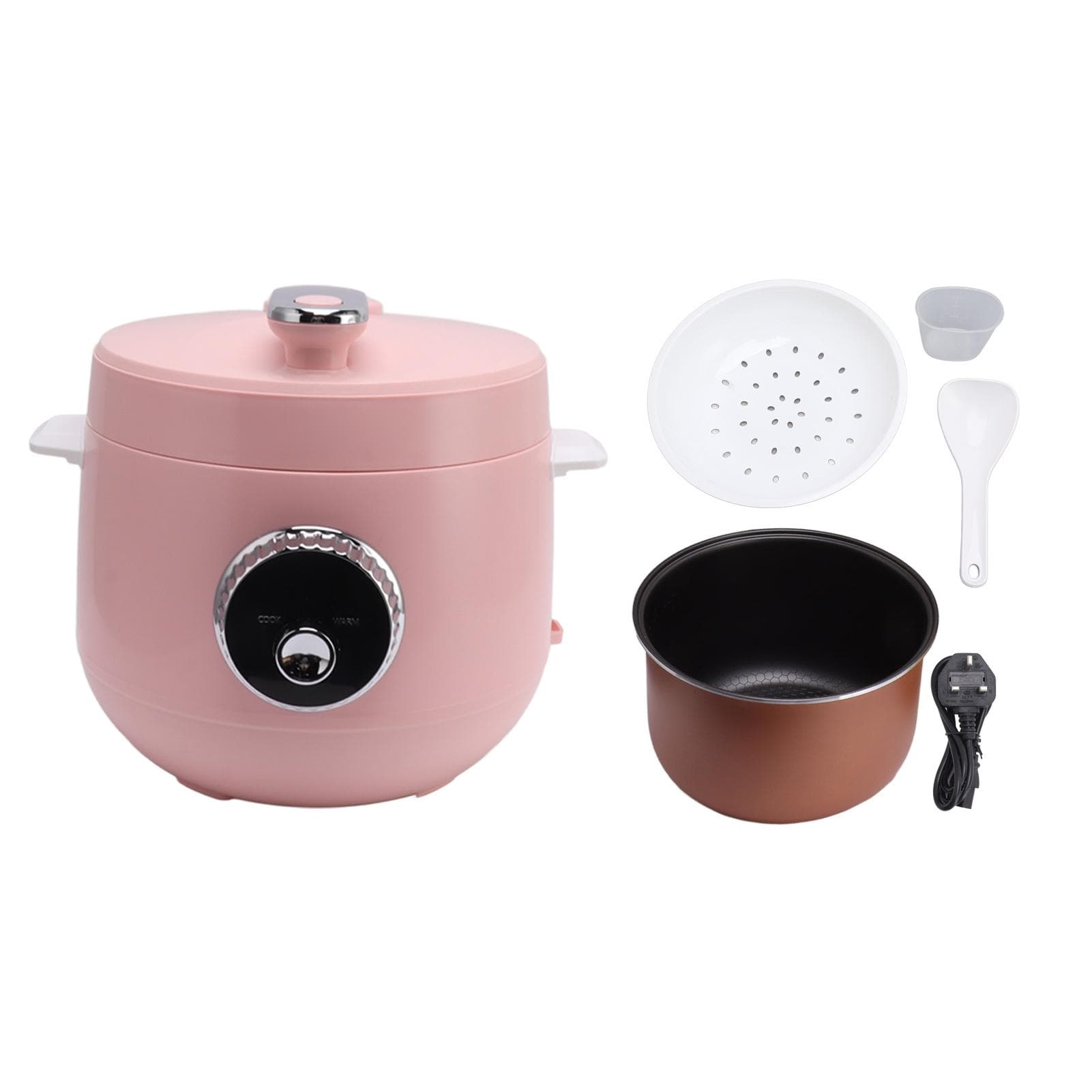 Electric Pressure Cooker 5L Large Capacity Prevent Stick Safety Multifunction Rice Cooker 900W L pink
