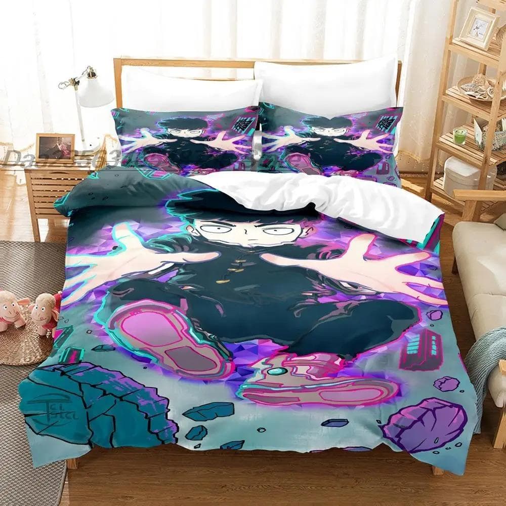 Mob Psycho 100 Bedding Set Single Twin Full Queen King Size Bed Set Aldult Kid Bedroom Duvetcover Sets 3D Anime bed sheet set 70x133cm 2pcs