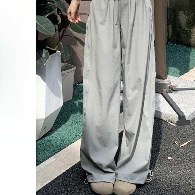 Work Pants for Women In Summer Thin New Cool High Waist Straight Retro Wide-leg Sports Pants XL