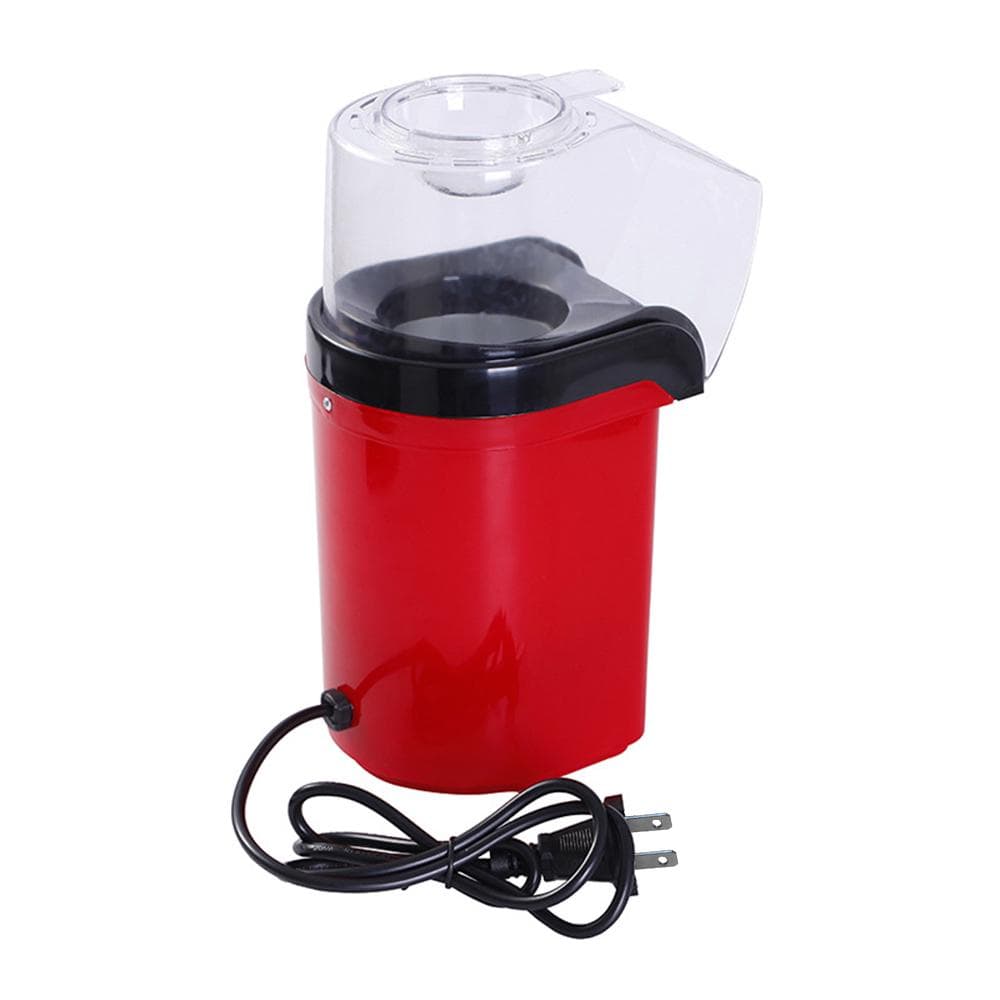 Small Popcorn Machine Household Healthy Hot Air Popcorn Popper Maker with Measuring Cup Easy to US Plug red
