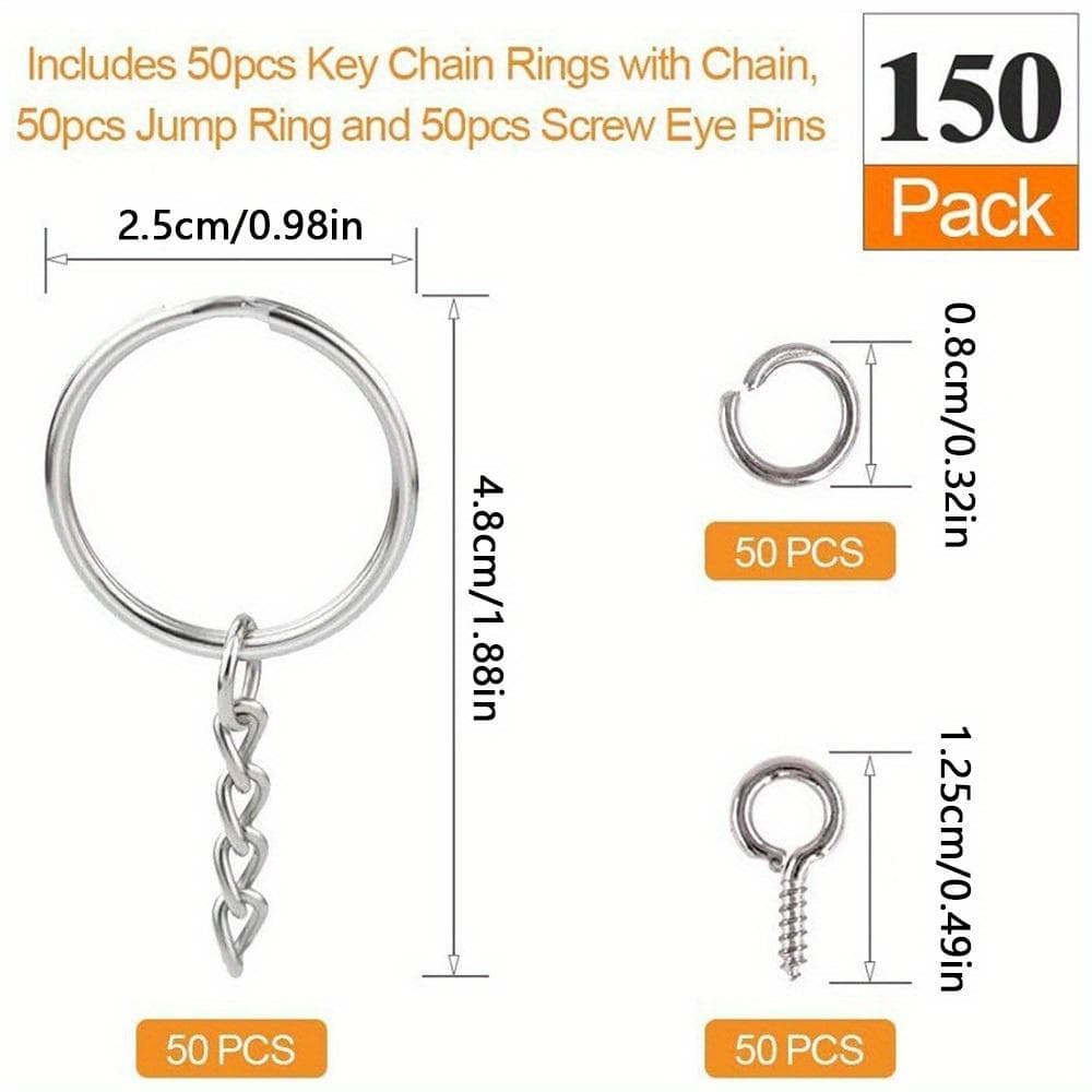 1set/150pcs Key Chain Ring Set for Crafts and Jewellery Making Key Chain Making Hardware Supplies 150pcs