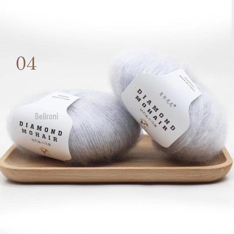 Diamond Mohair Fine Yarn: Ideal for Handmade Scarves, Sweaters, and DIY Knits.