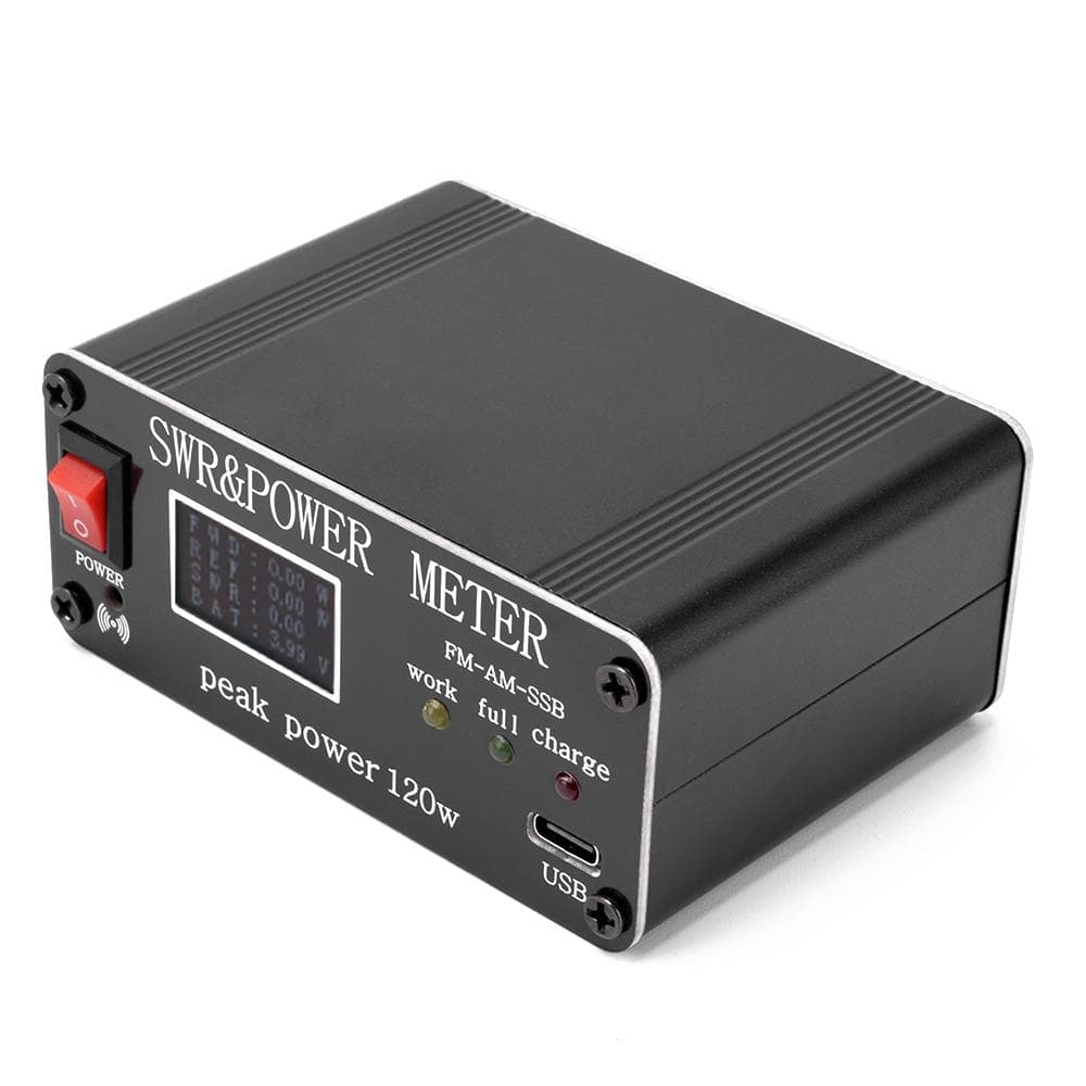 120W SWR Digital Power Standing Wave Meter 1.8-54MHz Shortwave Meter FM AM SSB Modes Power Meter black