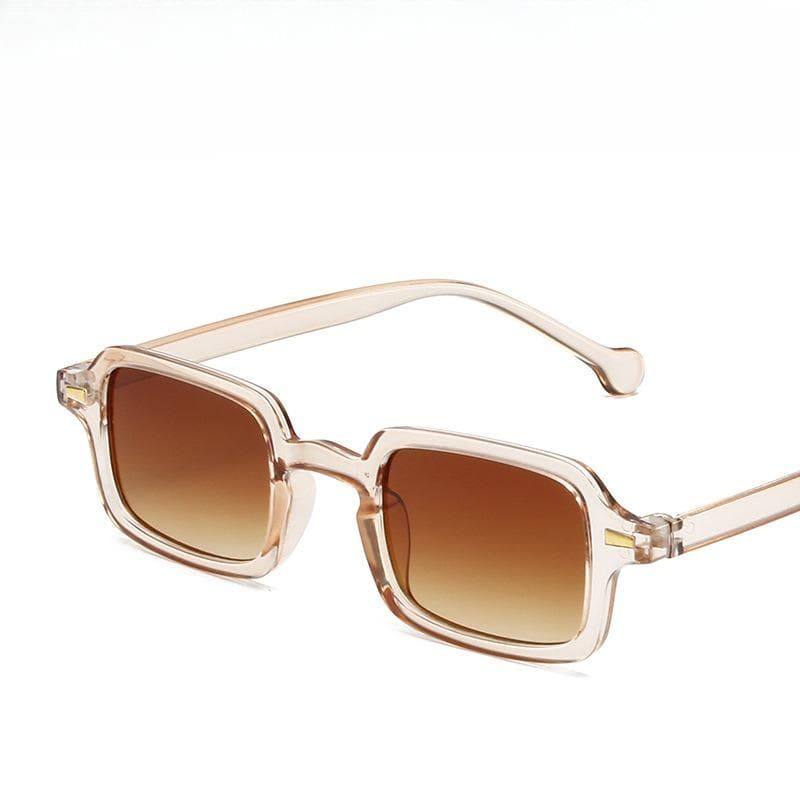 Fashion Square Sunglasses Women Retro Rivets Decoration UV400 Eyewear Gradient Shades Blue Leopard Sun Glasses