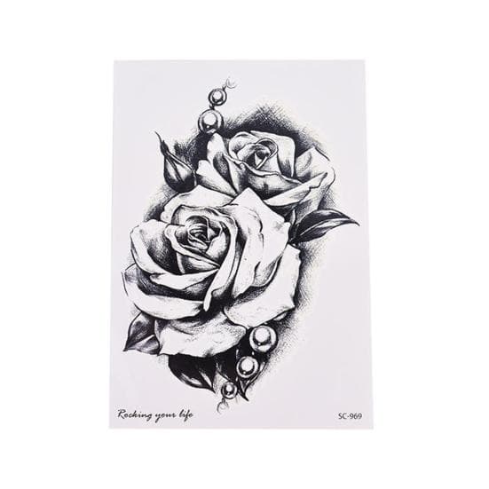 Fashion Rose Flower Waterproof Lasting Tattoo Sticker Temporary Body Art Decal