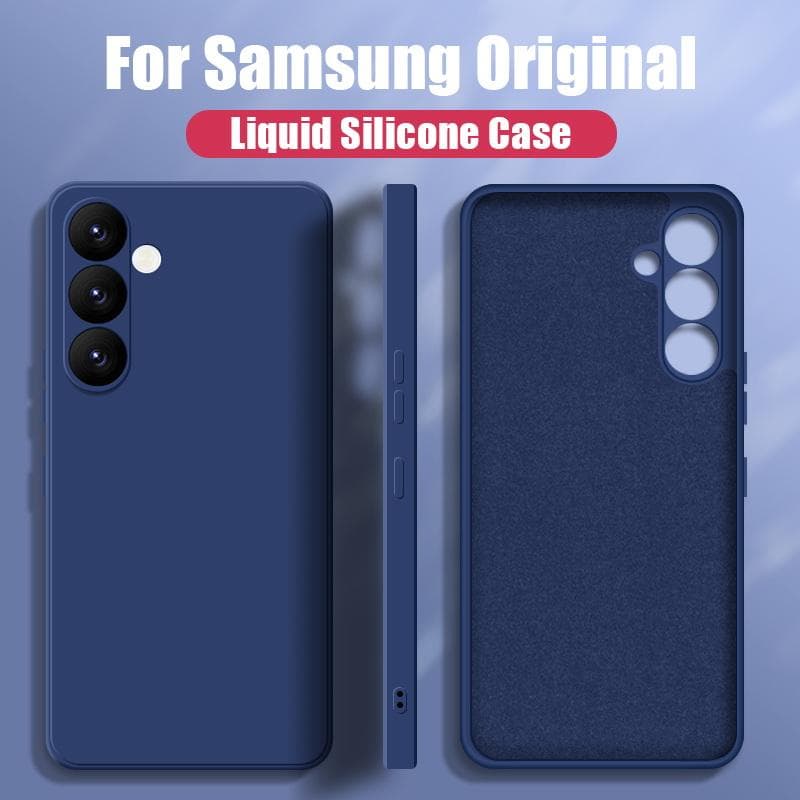 For Samsung A56 A16 A36 A55 A15 A35 A54 5G Case Liquid Silicone Phone Case For Samsung Galaxy S25 Ultra S24 FE S23 S22 S26 S21 A17 A37 A57 Cover Candy Samsung A57 blue