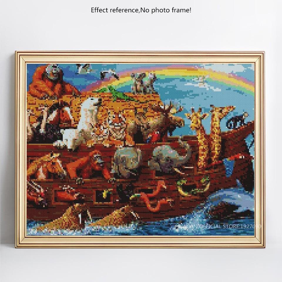 Diamond Embroidery 5D DIY Diamond Painting Animal And Ship Diamond Mosaic Full Round 20X30CM