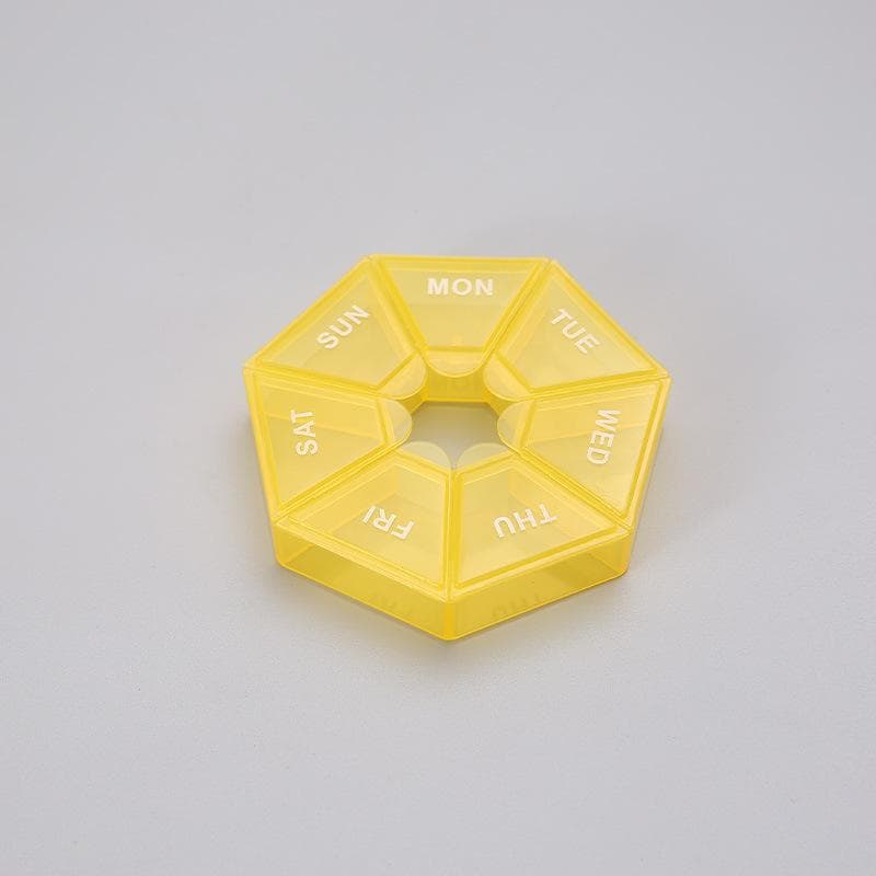 Mini Portable Pills Organizer Weekly Tablet Holder Portable Travel Mini Small Pill Box Pills Cases Storage Organizer Container yellow
