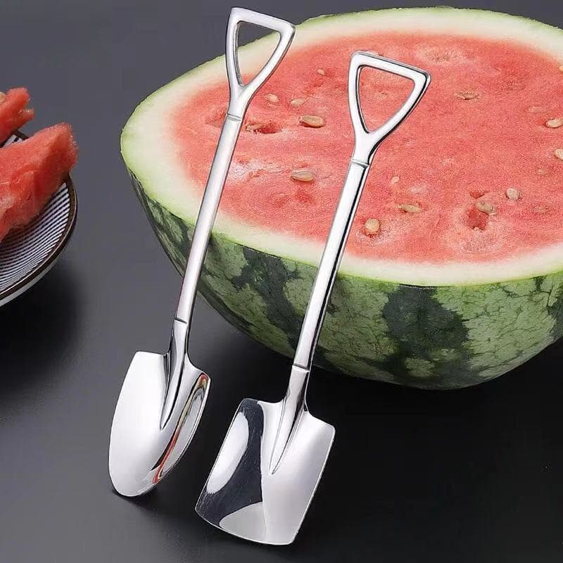 4pcs Coffee spoon set of cutlery made of stainless steel retro iron shovel spoon for ice cream cream scoop creative spoon teaspoon fashionable dishes 2pcs
