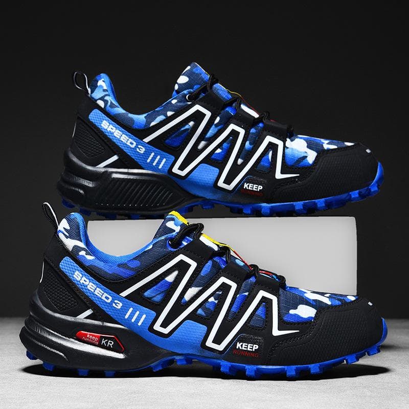 Men's Outdoor Hiking Shoes Breathable Large Size 42-48, Anti-Slip Trail Running Sneakers for Cross-Country Travel, Durable Lightweight Footwear 43