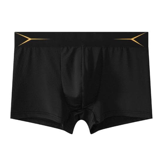 Boxer Underwear Men 3D Cutting U Convex Pouch Solid Color Elastic Shorts Panties Daily Home Sports Wear L black