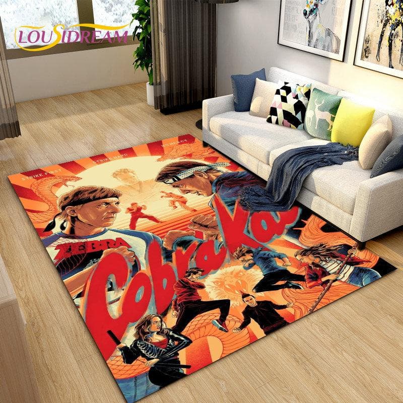 Cobra Kai Amanda TV Karate Area Rug Large,Carpet Rug for Living Room Bedroom Sofa Doormat Decoration,Kid Play Non-slip Floor Mat 120x160cm