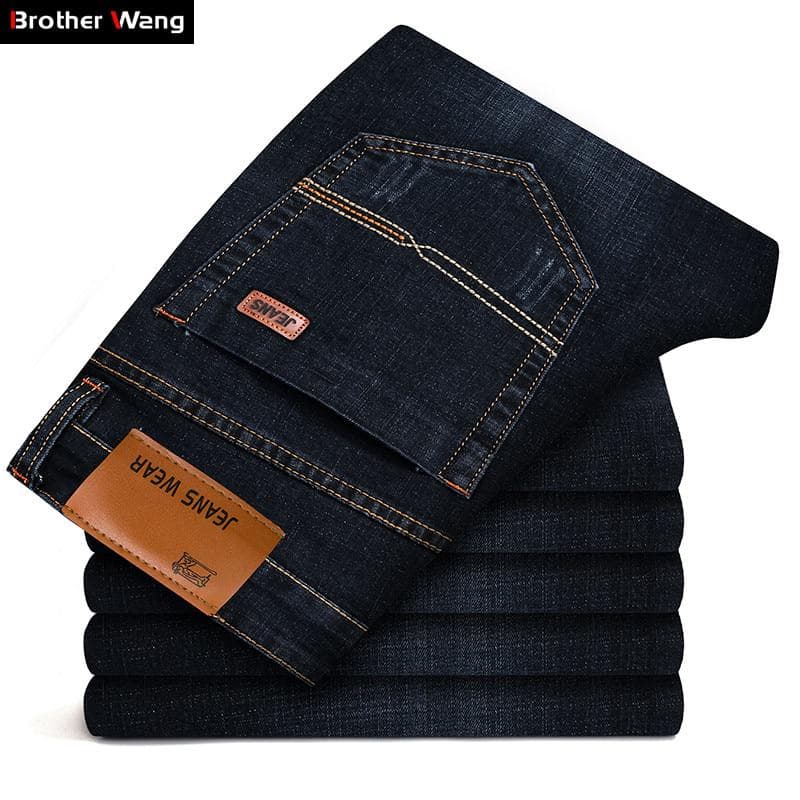 Dm Clothingmen 'S Fashion Jeans Business Casual Stretch Slim Jeans Classic Trousers Denim Pants 34 black