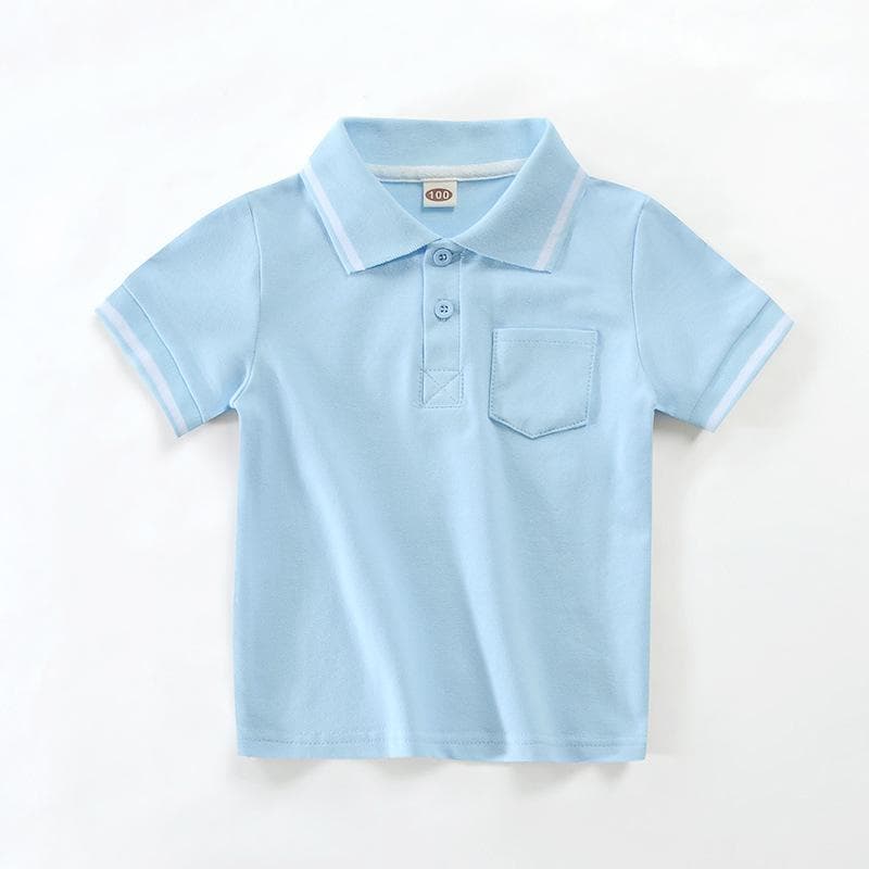 Baby Infants Boys and Girls 100% Cotton POLO Shirts 0-6 Years Old Children's Tops Short Sleeves 140cm