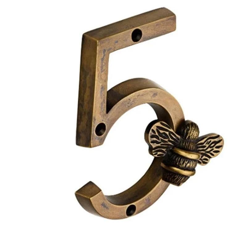Bee House Number Sign Brass Bee House Number Metal Crafts Modern Door Sign Numbers Signs Plaques Numbers Metal 0-9