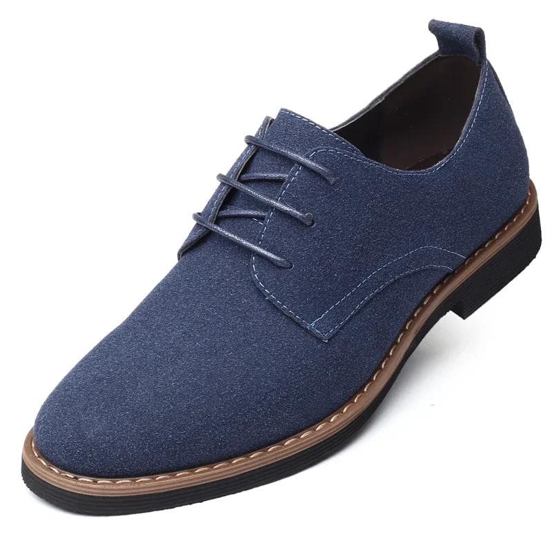 Fashion Men Dress Shoes Fashion Oxford Leather Shoes Comfortable Shoes For Mens Sneakers Large Size Suede Flat Footwear chaussure homme 42 blue