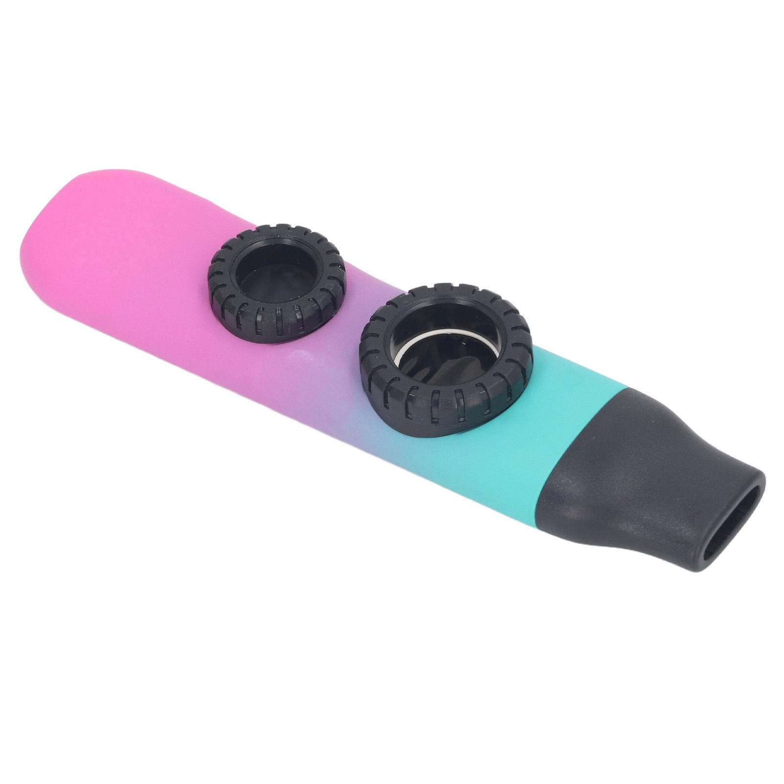 Kazoo Instrument Double Flute Hole Adjustable Tone with Diaphragm Replacement Mouthpiece
