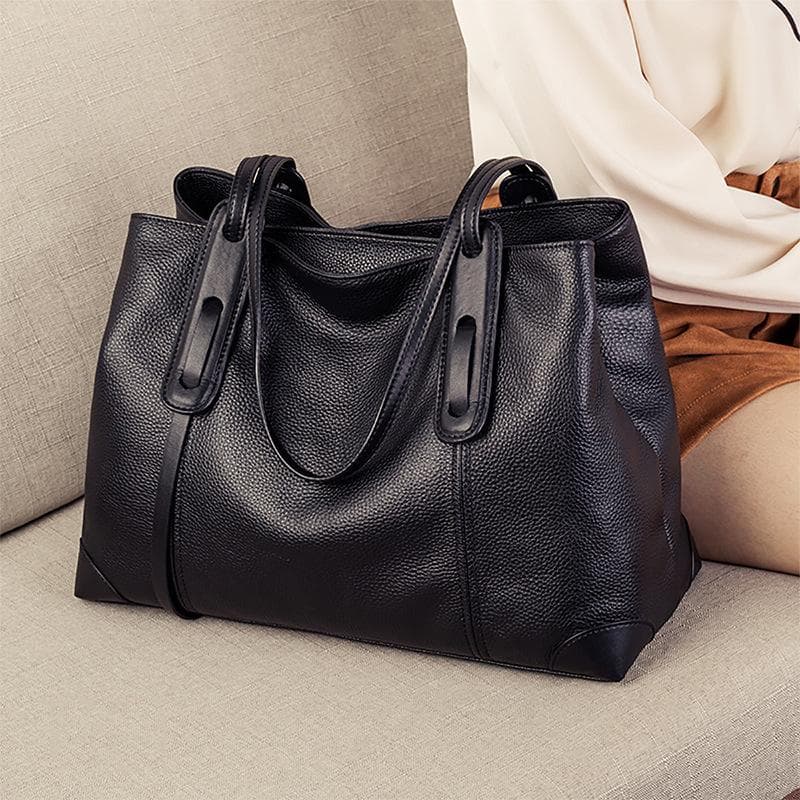 Tote Bag Women's Single Shoulder Large Capacity Advanced Sense Spring and Summer Leather Large Commuter Bag