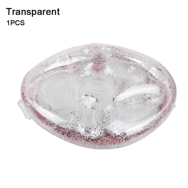 1Pcs Inflatable PVC Water Ice Bar Tray 8 Holes Inflatable Pool Bar 2 In 1 Drinks Snack Holder for Villa Pool Party Water transparent
