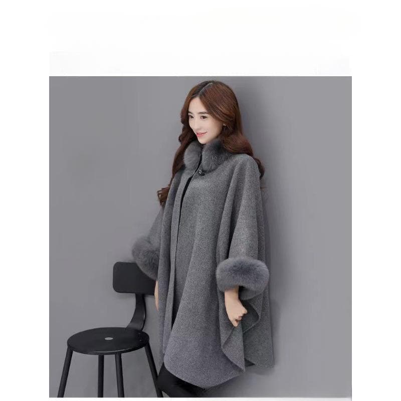 Woolen Cloak Autumn and Winter New Cashmere Coat Shawl Woolen Coat M