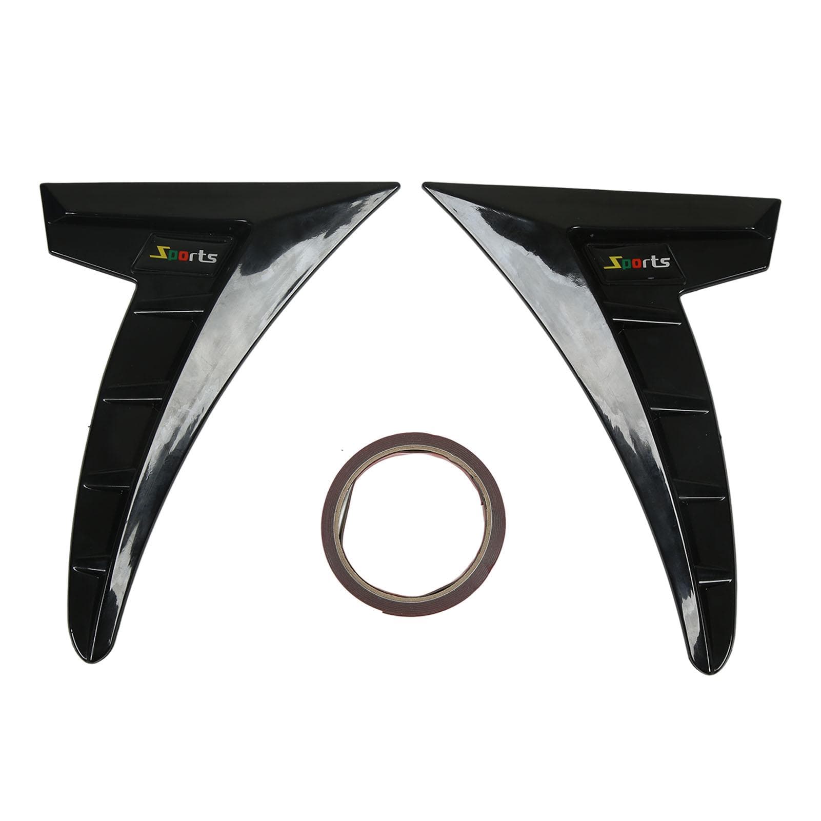Pair of Side Air Vent Trim Sport Style TPU High Toughness Universal Side Air Outlet Frame for Car black