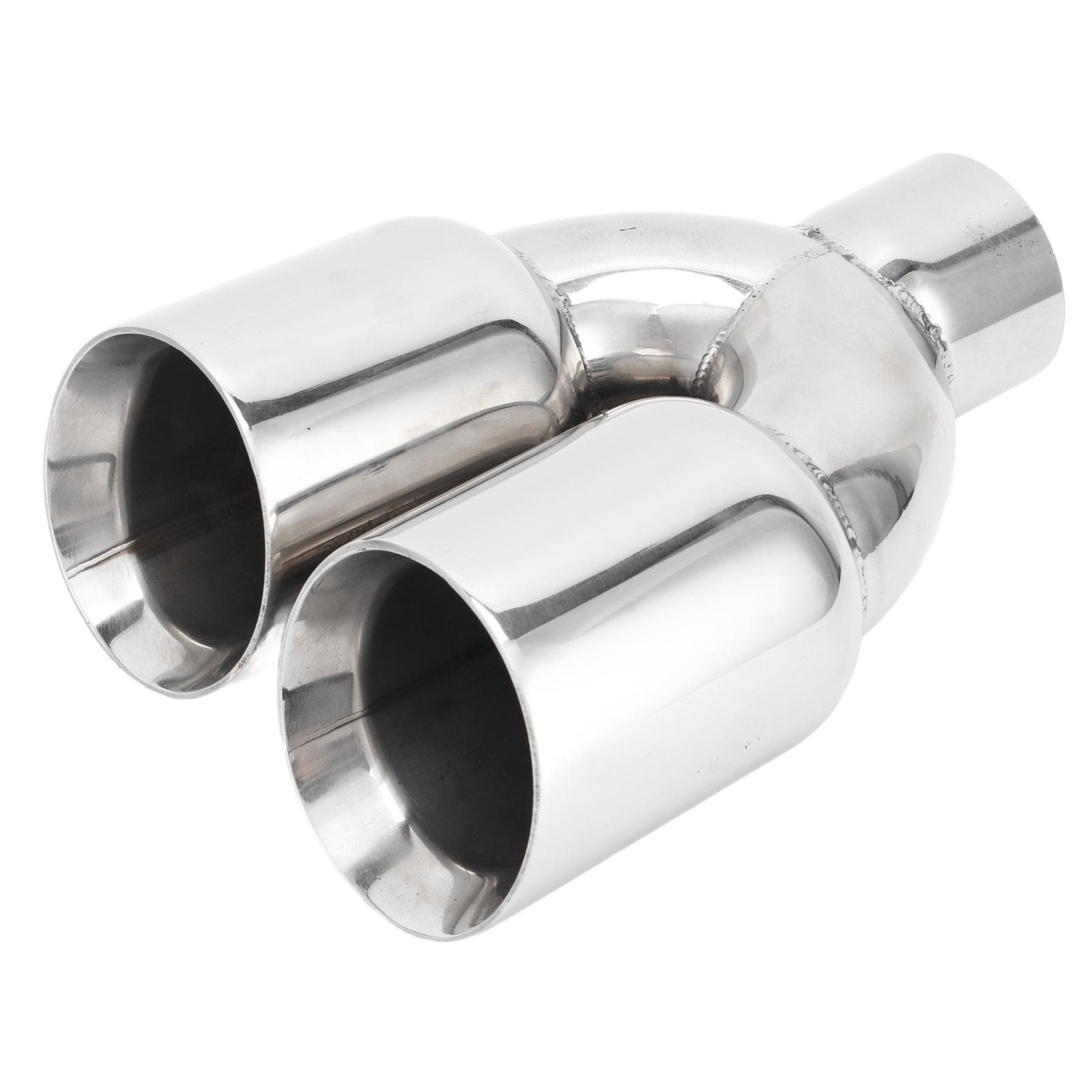 63x89mm Car Dual Exhaust Tip Stainless Steel Silver Weld On Universal Y Shaped Tailpipe for