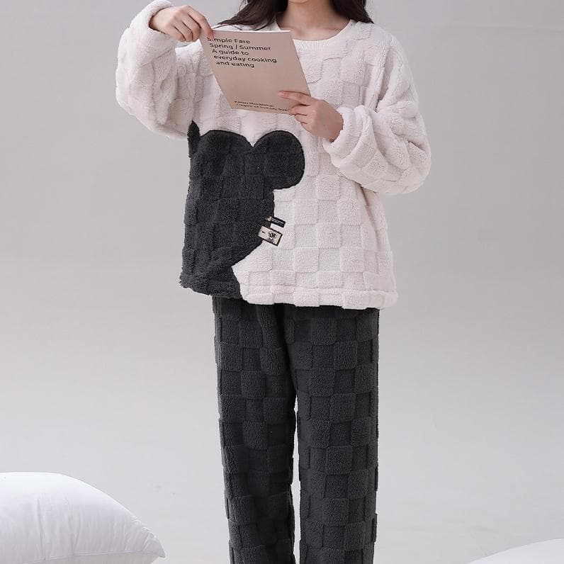 Velvet Blue Women Pajamas Sets Warm Sleepwear Long Sleeves Long Pants Autumn Winter Soft Pijamas Cozy Pyjamas Comfy Pjs Girls Pj 2XL