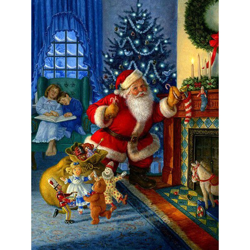 5D Diamond Painting Santa Cross Stitch Animals Christmas Home Decor Painting 20X30CM