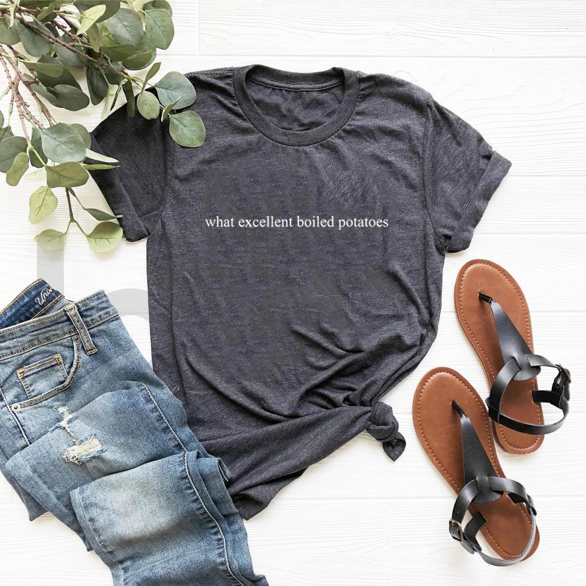 What Excellent Boiled Potatoes T-shirt Jane Austen Quote Shirt Pride and Prejudice T-Shirts Women Short Sleeve Tshirt Bookish Tee M dark grey