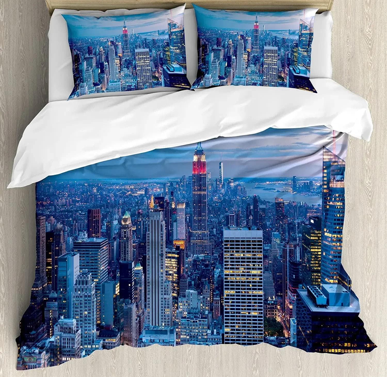 New York Bedding Set For Bedroom Bed Home New York City Collage Featuring with Different Duvet Cover Quilt Cover And Pillowcase 140x200cm 3pcs